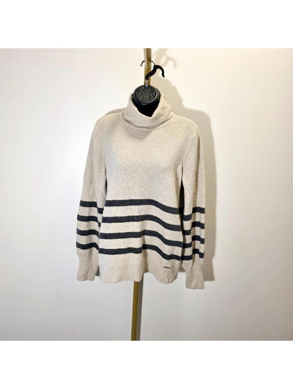 Michael Kors Turtleneck Striped Wool Blend Sweater size Med